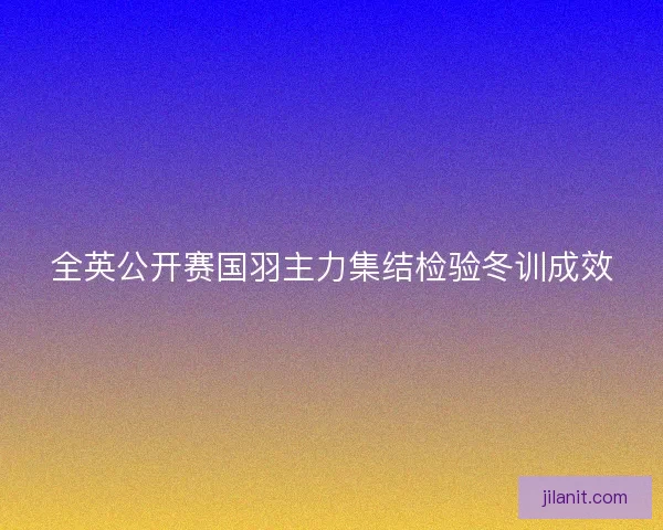 全英公开赛国羽主力集结检验冬训成效